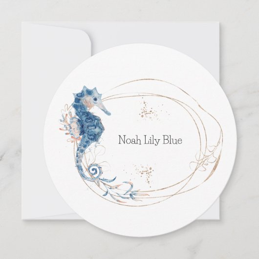 Card (Circle) - Birth Announcement Ocean Kaart (Voorkant)