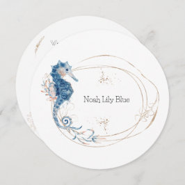 Card (Circle) - Birth Announcement Ocean Kaart