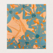 Card Contemporary Leaf Design in Peach Kaart (Buitenkant ongevouwen)