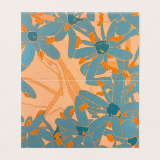 Card Contemporary Leaf Design in Peach Kaart (Buitenkant ongevouwen)