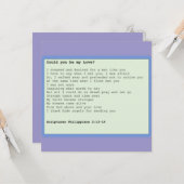 Card ' Could you be my love ' Kaart (Voorkant / Achterkant in situ)