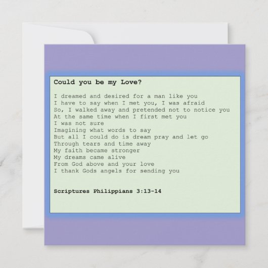 Card ' Could you be my love ' Kaart (Voorkant)