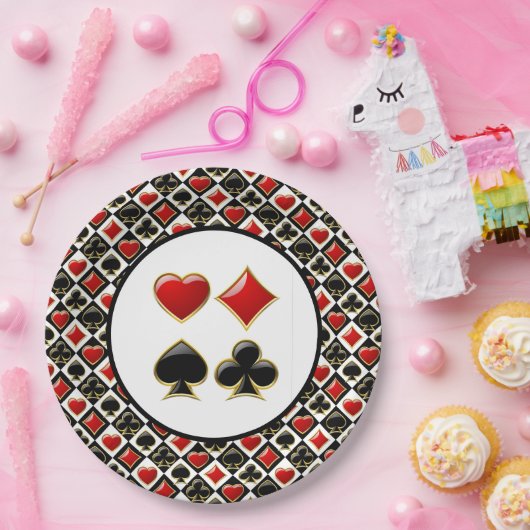 Card Deck Suits Papieren Bordje (Feest)