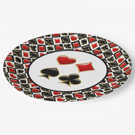 Card Deck Suits Papieren Bordje (Gekanteld)