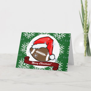 Card - Decorative Santa Football Feestdagen Kaart