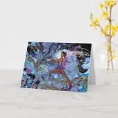 Card Fantasy Art Paarse Fee Kaart (Gele Bloem)