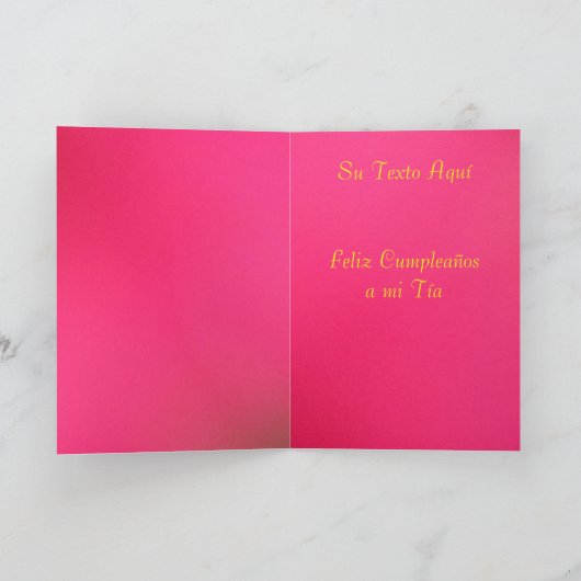 Card - Feliz Cumpleaños a mi Tía - Las Dalias Kaart (Binnen)