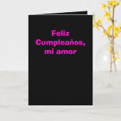 Card - Feliz Cumpleaños, mi amor - Rosa y negra Kaart (Gele Bloem)