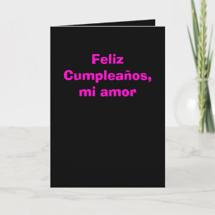 Card - Feliz Cumpleaños, mi amor - Rosa y negra Kaart