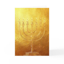 Card Golden Menorah | Gold | Israel | Karte