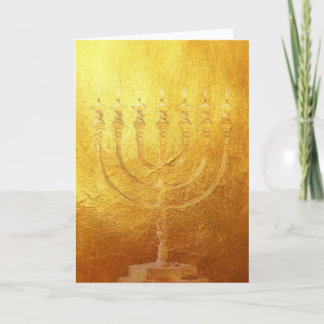 Card Golden Menorah | Gold | Israel | Karte Feestdagen Kaart