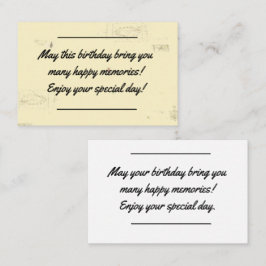 Card insert - Birthday Message Visitekaartje