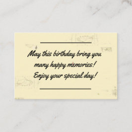 Card insert - Birthday Message Visitekaartje