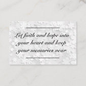 Card insert - Sympathie - condoléance 2 Visitekaartje (Voorkant)