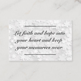 Card insert - Sympathie - condoléance 2 Visitekaartje