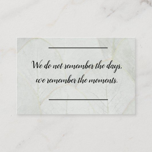 Card insert - Sympathie - condoléance 3 Visitekaartje (Achterkant)