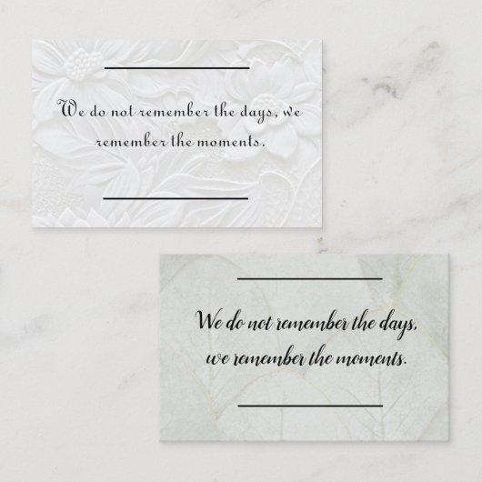 Card insert - Sympathie - condoléance 3 Visitekaartje (Voorkant / Achterkant)