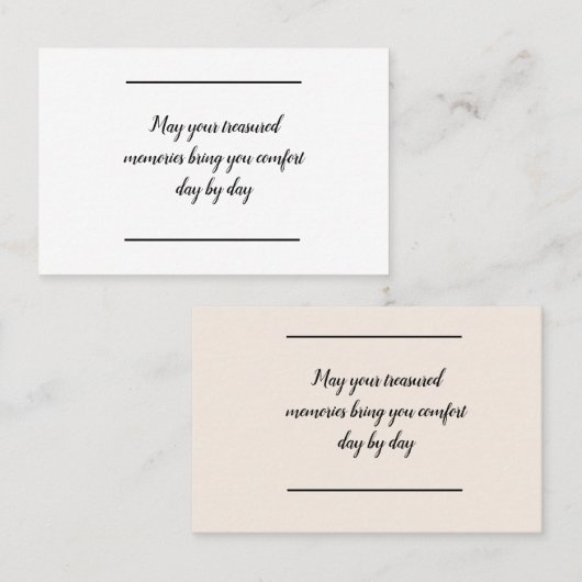 Card insert - Sympathie - condoleances Visitekaartje (Voorkant / Achterkant)