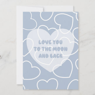 Card Love you to the moon and back ( Blue) Kaart