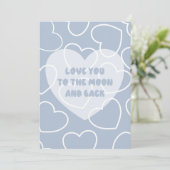 Card Love you to the moon and back ( Blue) Kaart (Staand voorkant)