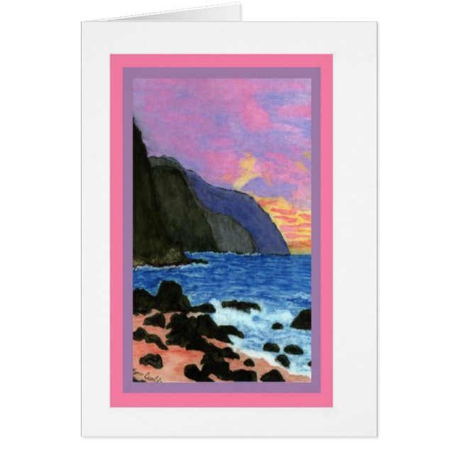 Card-NaPali Sunset, Kauai, Hawaii (Voorkant)