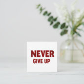 Card never give up informatiekaartje (Staand voorkant)