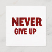 Card never give up informatiekaartje (Achterkant)