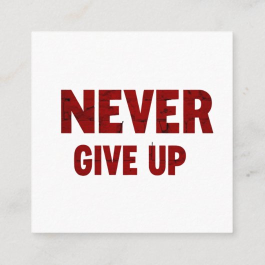 Card never give up informatiekaartje (Achterkant)