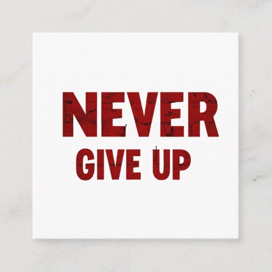 Card never give up informatiekaartje (Voorkant)