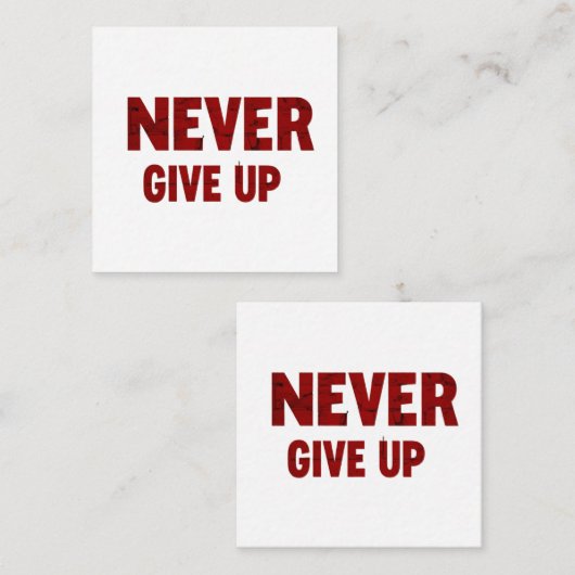 Card never give up informatiekaartje (Voorkant / Achterkant)