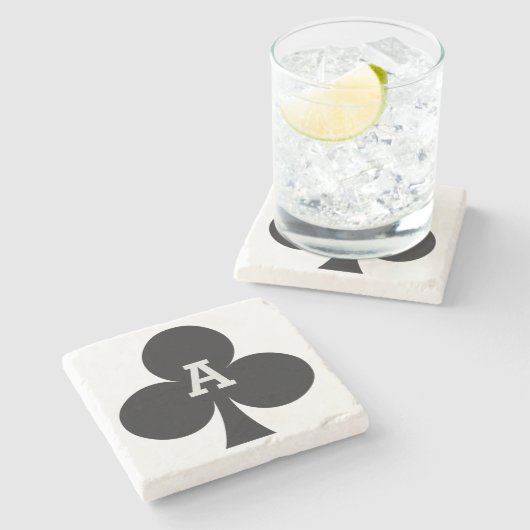 Card Player Custom Monogram onderzetter - Club (Zijkant)