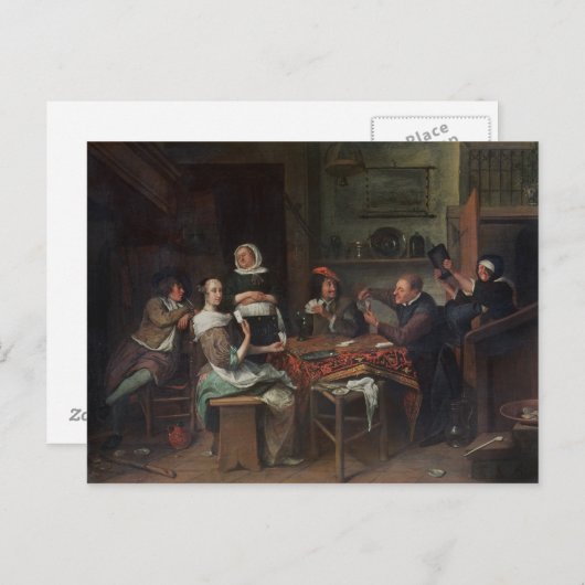 Card Players Briefkaart (Voorkant / Achterkant)