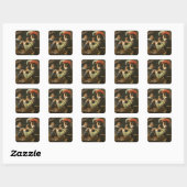 Card Players Vierkante Sticker (Vel)