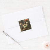 Card Players Vierkante Sticker (Envelop)