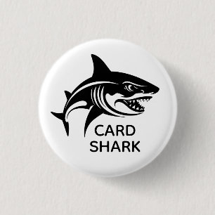 Card Shark Grote Witte Haai Cruise Ronde Button 3,2 Cm