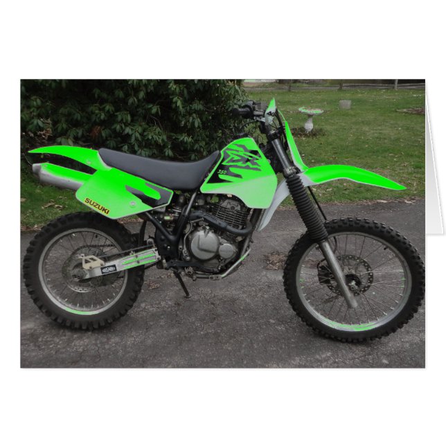 Card Suzuki Green DS Dirt Bike (Voorkant Horizontaal)