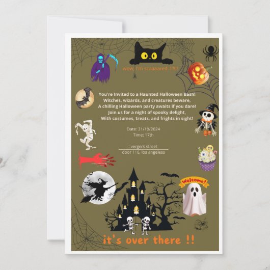 Card to an alooeen party kaart (Voorkant)