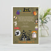 Card to an alooeen party kaart (Staand voorkant)