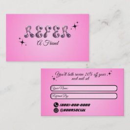 Card voor het doorverwijzen van een vriend visitekaartje