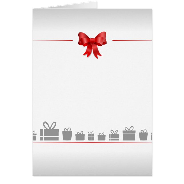 Card with bow and gifts (Voorkant)