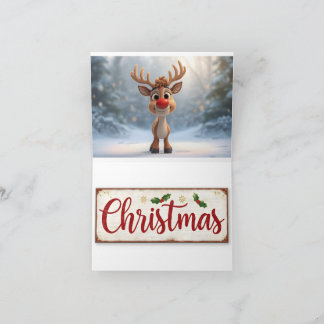 card with christmas writing and christmas images bedankkaart