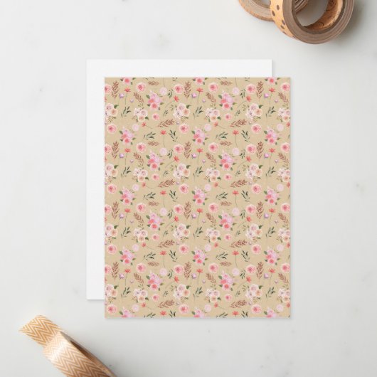Card with flowers notitiekaartje (Voorkant / Achterkant in situ)