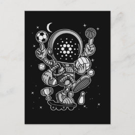 Cardano Coin-Crypto Astronaut Aankondigingskaart