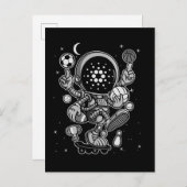 Cardano Coin-Crypto Astronaut Aankondigingskaart (Voorkant / Achterkant)