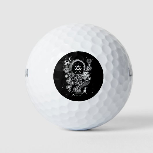 Cardano Coin-Crypto Astronaut Golfballen (Voorkant)