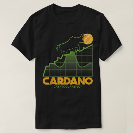Cardano Cryptocurrency Bull Trader Digital Money W T-shirt (Design voorkant)