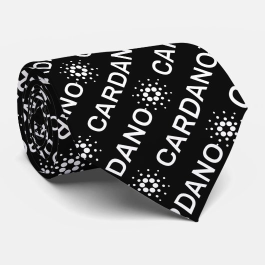 Cardano Full Logo White Text - Stropdas (Opgerold)
