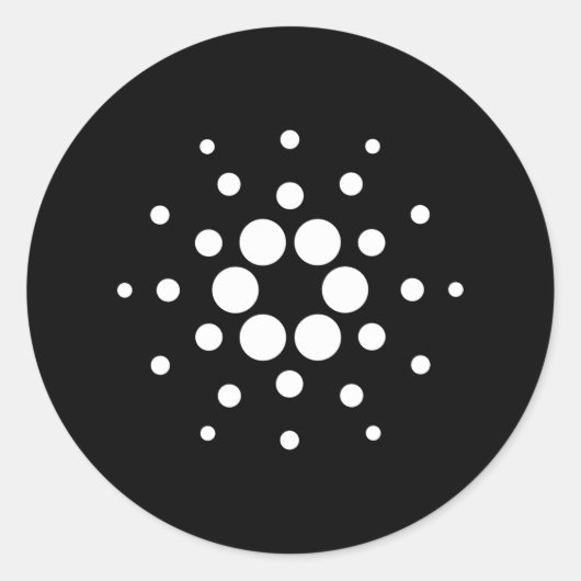 Cardano-ontwerp Ronde Sticker (Voorkant)