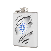 Cardano Torn Afbeelding en Logo erlenmeyer Heupfles (Links)