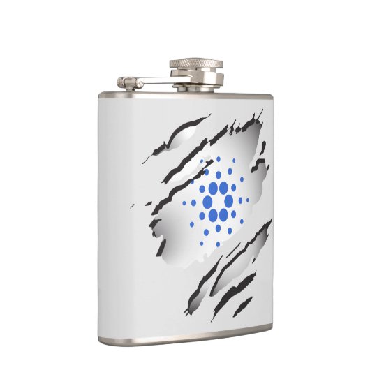 Cardano Torn Afbeelding en Logo erlenmeyer Heupfles (Rechts)